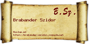 Brabander Szidor névjegykártya